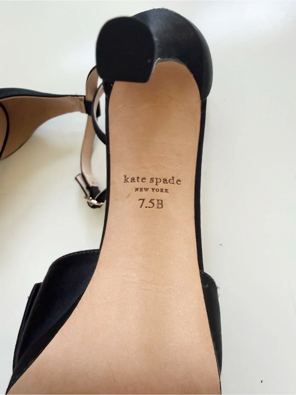 Kate Spade New York Bridal Bow Black Heeled Sandals Size 7.5